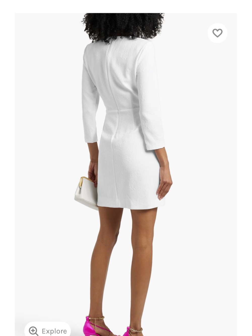 Veronica Beard White Long-Sleeve Mini Shift Dress - Picture 4 of 10